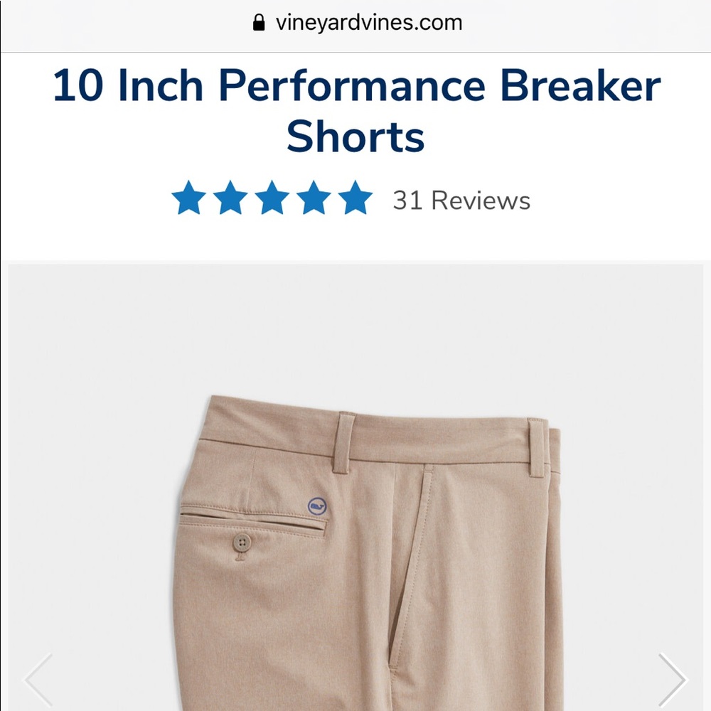 NWOT Vineyard Vines Breaker Mens Short 11” Khaki